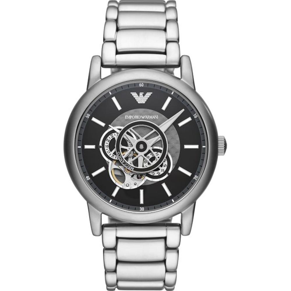 

Emporio Armani Luigi Black Metal Silver Men s Automatic Watch AR60021 чёрный