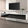TV Cabinet, High-Gloss TV Cabinet, Color-Coordinated with Black and White, Featuring Color-Changing LED Light, Home