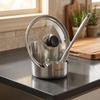 Stable Pot Lid Storage Rack Stainless Steel Spatula Holder Multi-functional Chopsticks Stand  Home