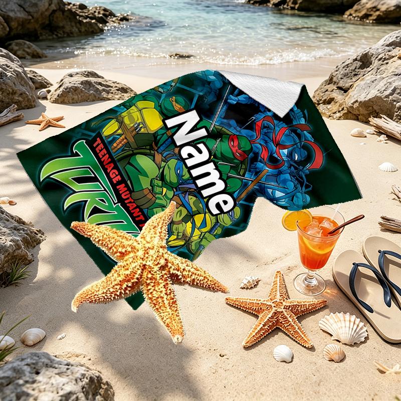 Custom Name Personalized Gamer Print Beach Towel, for Trip Camping Beach Party Home Decor, Birthday Gift for Family & Friends