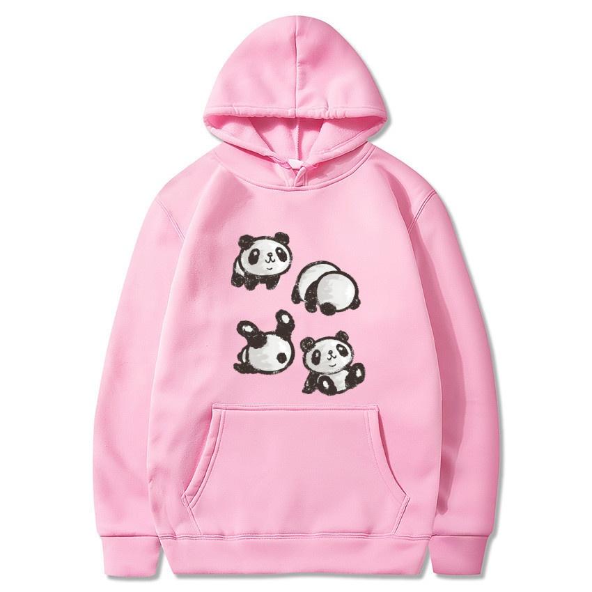 Autumn and Winter Chinese Panda Cartoon Printed Hoodie Classic Style College Style Men's and Women's Hoodies Daily Warm