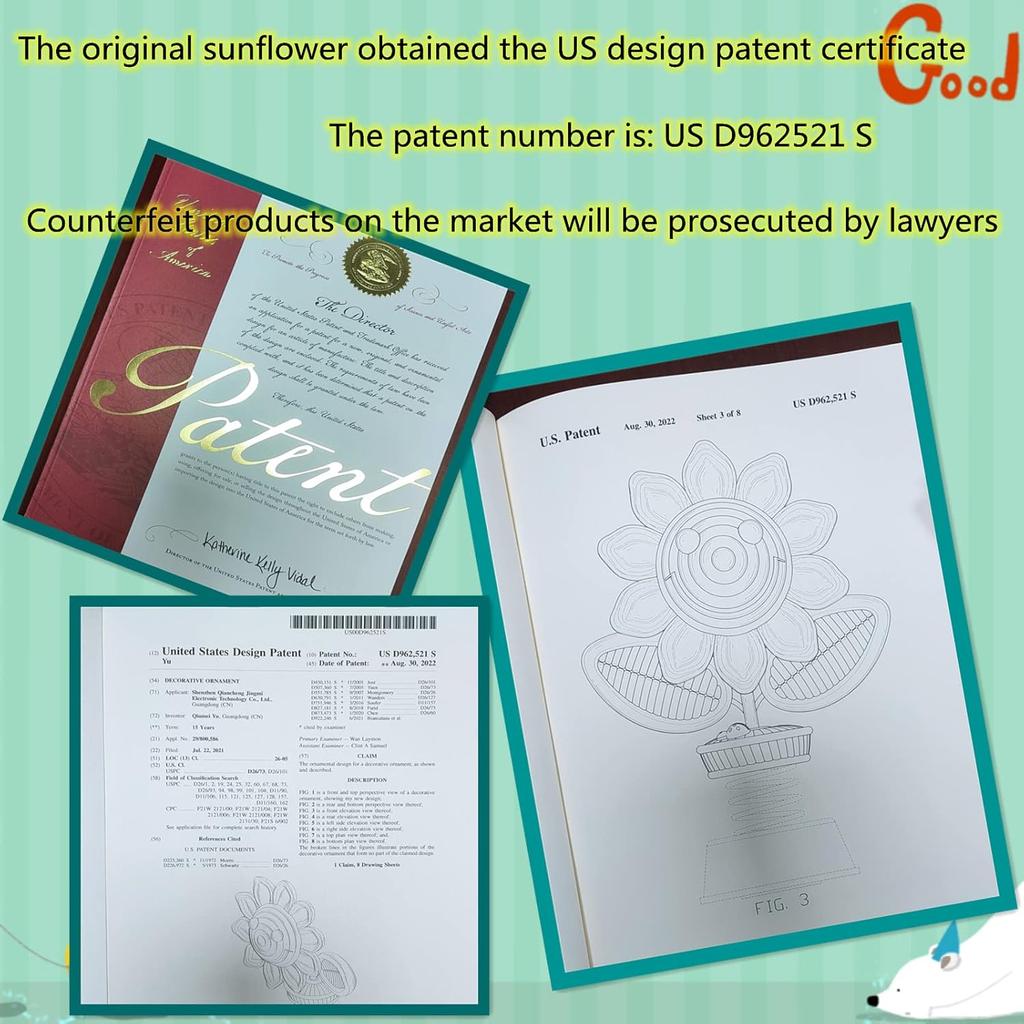 Levvohd Sunflower Car Accessories Dashboard Decorations, Crochet Smiley Shaking Sun Flowers Bobblehead Cars Decor For Women, For Cute Girl Interior