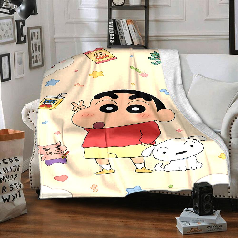 1pc Crayon Shinchan Adventure Flannel Blanket,Ultra Soft Warm Plush Throw for Home Bedroom Bed Sofa Cover Camping Picnic gift Y72452