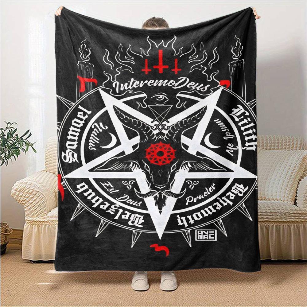 1pc Baphomet Satanism Throw Blanket Soft Flannel, Cozy All Season Polyester Perfect for Home, Office