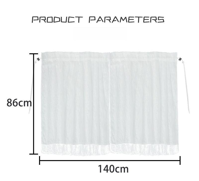 Car Curtains Lace Double-Layer Car Partition Curtain - Retractable Sunshade Sun Protection Heat Insulation Privacy Accessory