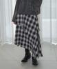 ORDINARY HOLIDAY Asymmetric Flare Skirt [Check]