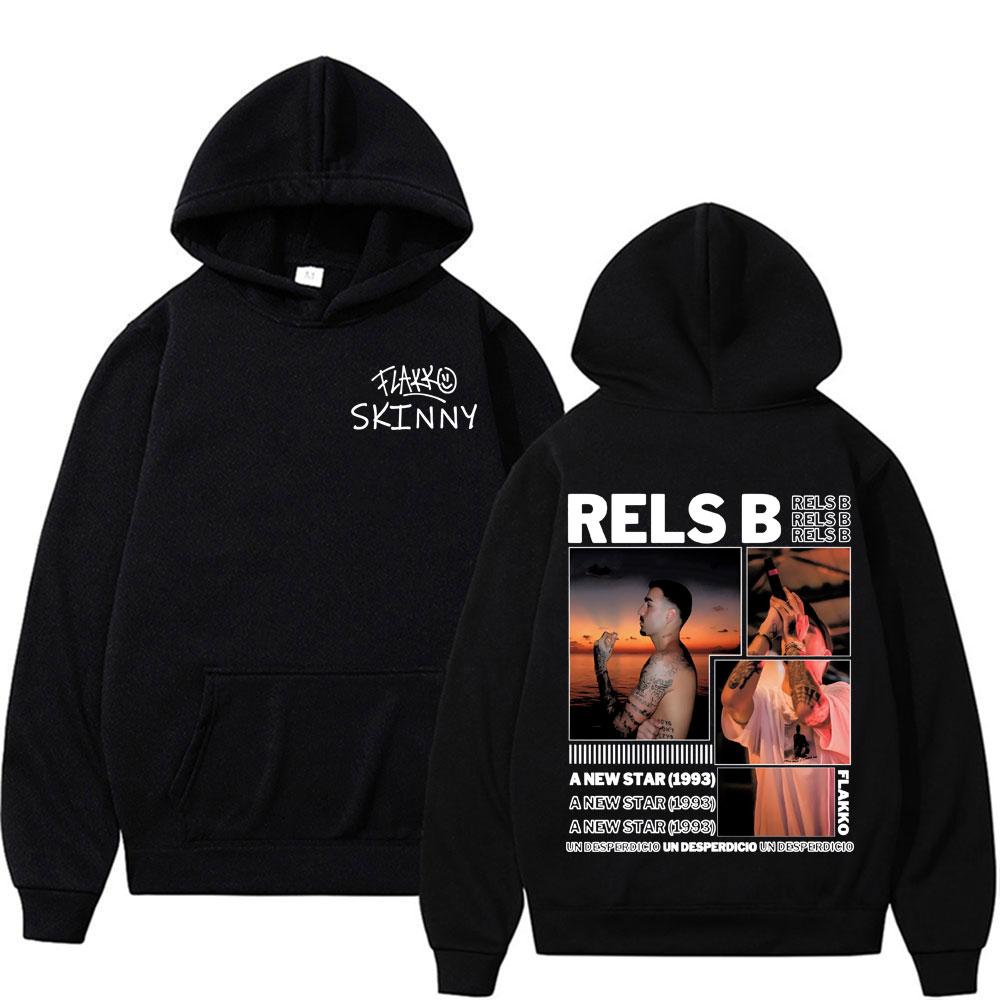 Rels B Skinny Flakk Album 2025 Tour Sweatshirt Herren Damen Mode Hip Hop Vintage Stil Hoodies Freizeit Fleece Übergroße Pullover