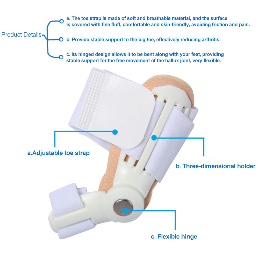 

Bunion Corrector Toe Separator Hallux Valgus Straightener Big Toe Protector Foot Pain Relief Feet белый