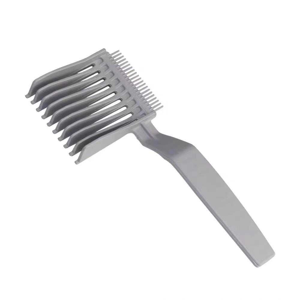 Multifunctional Long Handle Men's Slope Flat Top Clipper Comb for Pompadour and Fade Haircuts
