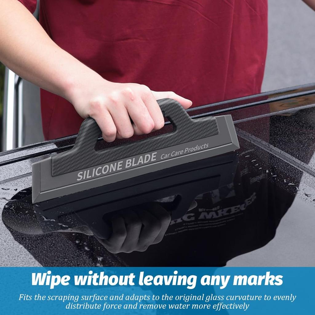 Silicone Blade Car Care Products Water Wiper Flexible Handle for Vehicle Surface Drying and Cleaning Tool
