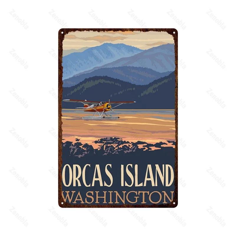 Paris Roma England City Metal Sign Vintage Metal Plaque Travel Tin Poster Scenic Decor for Bar Home Wall Decor Landscape Plat