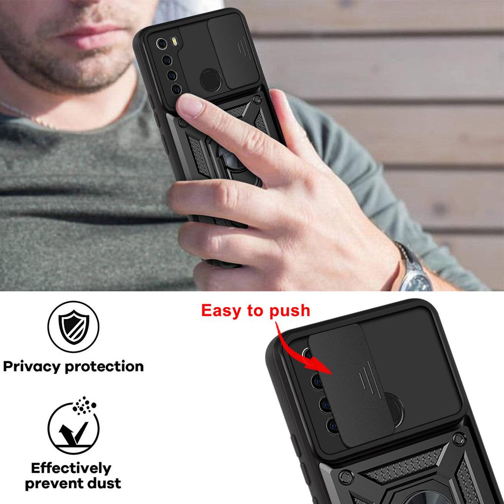 For Xiaomi Redmi Note 8 Armor Shockproof Case for Redmi Note 8 Pro Note8 2021 Camera Lens Protective Car Holder Ring Case Cover