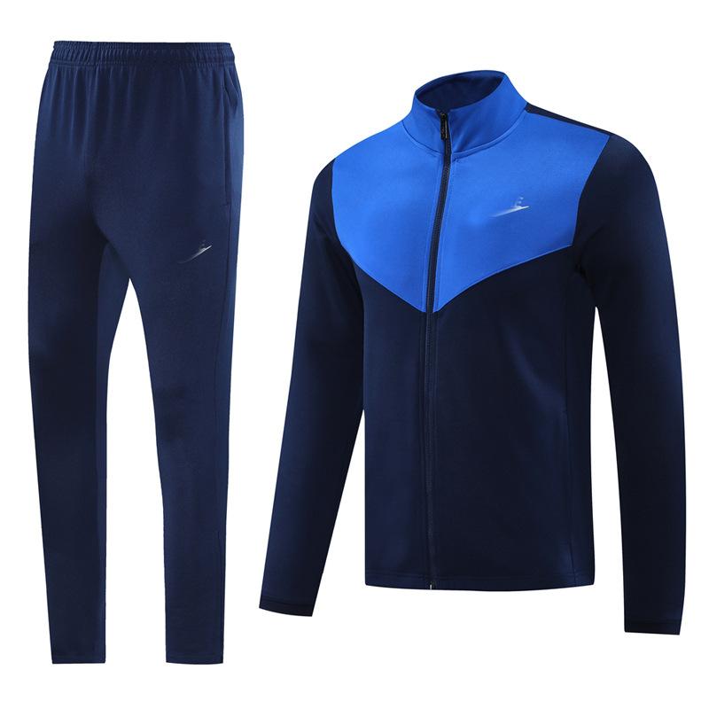 2425 Autumn And Winter Long Pull Paris Football Jersey Appearance Training Jersey Jacket Light Plate No Team Logo Set