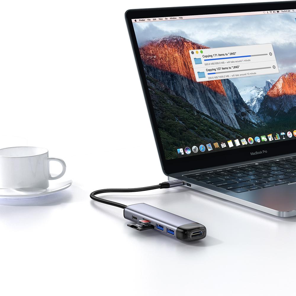 Mcdodo Hub Laptop 6-în-1 USB-C RJ-45 VGA HDMI 4K Pentru Macbook Hu-7740