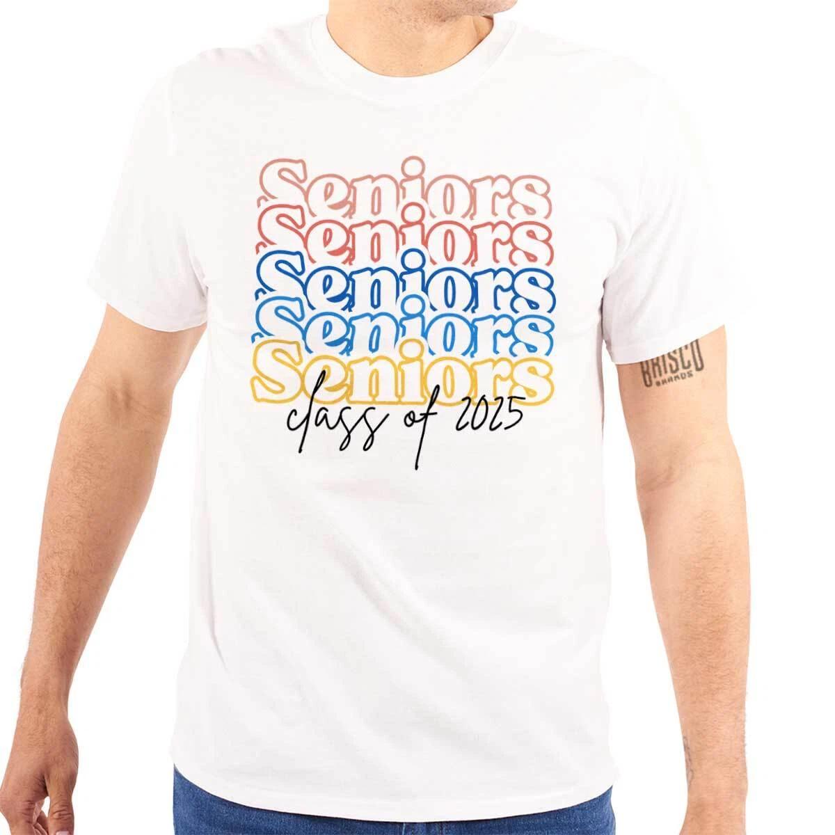 

Class of 2025 Seniors Graduation Gradient Womens or Mens Crewneck T Shirt Tee M