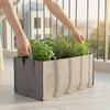 Rectangular Fabric Plant Grow Bag Breathable Non Woven Planter Pot With Handles