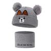 2pcs Newborn Hat Scarf Winter Boys Girls Cute Pompom Knitted Beanie Outdoor Warm Accessories 0-3Years