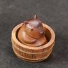 Qianly Clay Capybara Mini Tea Pet Figurine Kung Fu Tea Pet Model Cute Accessories DIY Crafts Souvenir for Yoga Room Shelf Bedroom, Large