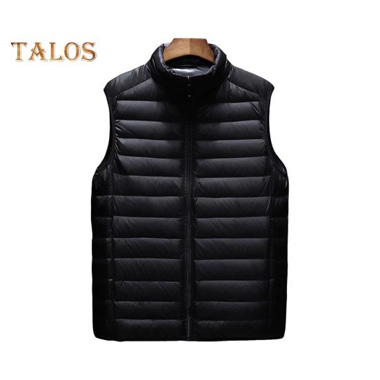 

Мужской хлопковый жилет с воротником-стойкой, без рукавов, застежкой-молнией, легкий стеганый жилет, однотонный хлопковый жилет, куртка с карманами L чёрный