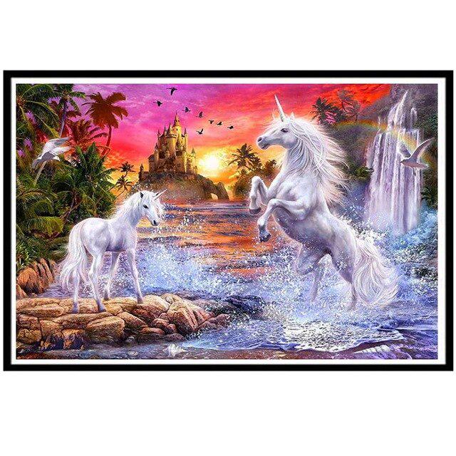 5D Diamond Painting Animal DIY Round Diamond Steed Embroidery Puzzle Mosaic Pattern Children
