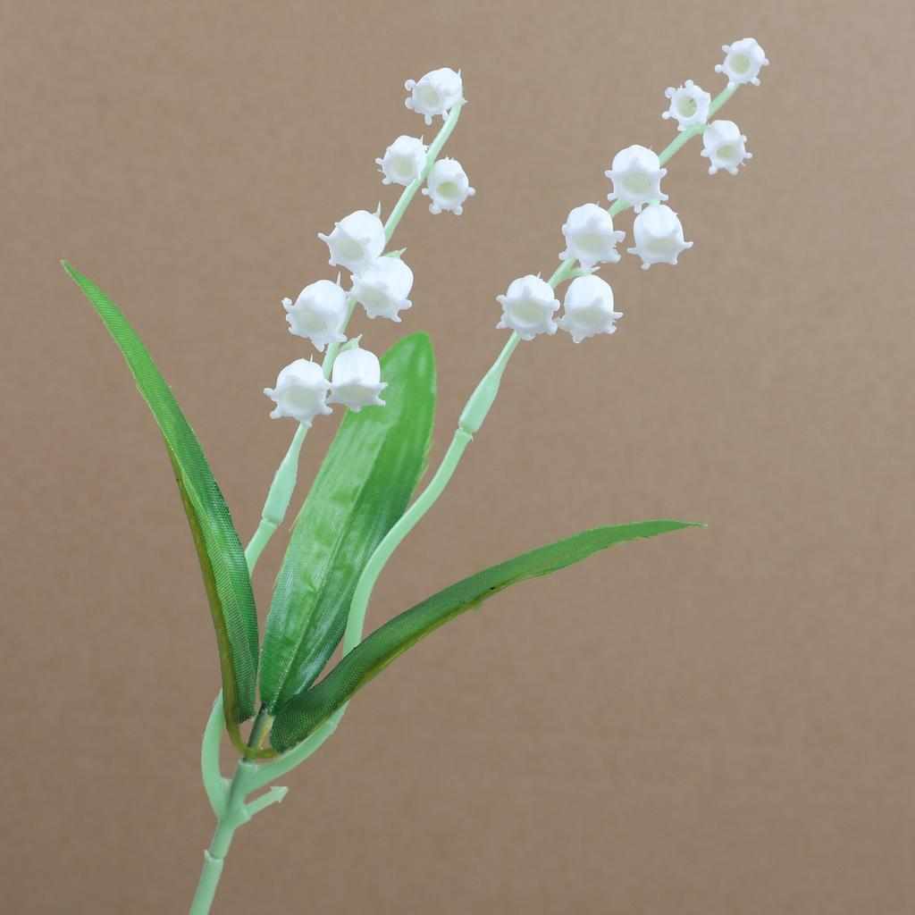 Artificial Lilies of The Valley Flowers White Simulation Fake Decorative Flower with Stems for Home