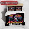 3pcs Duvet Cover Set (1*Duvet Cover + 2*Pillowcase, Without Core), Custom Name Michael Jackson Pattern Bedding Set, Home Bedroom Decor Gift