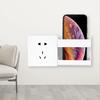 Wall Mount Phone Holder White Punch Free Wall Mobile Phones Charging Stand Lazy Sticky Remote Control Storage Box