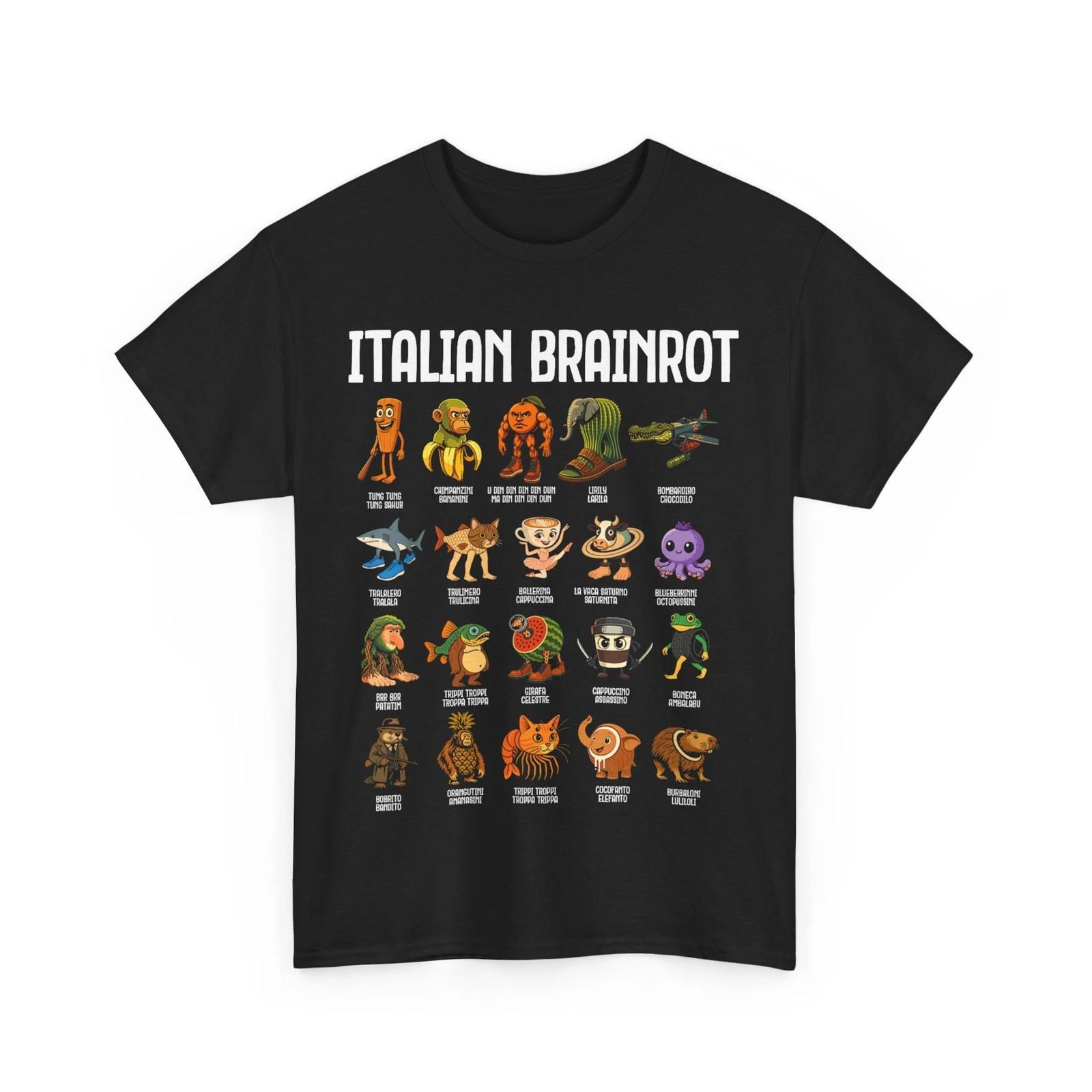 Italian-Brainrot Meme Shirt, Italian Memes Lovers Funny T-Shirt 3XL