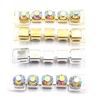 New 10Pcs13 * 55MM Single Row Fully Transparent Rhinestone Bikini Connection Button Swimsuit Bikini Decorative Metal