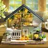 Spilay DIY Wooden Furniture Miniature Doll House Scale Miniature Doll Dust Music Creative Day Gift for Girlfriend and Lover Set, 124 House, Cover,
