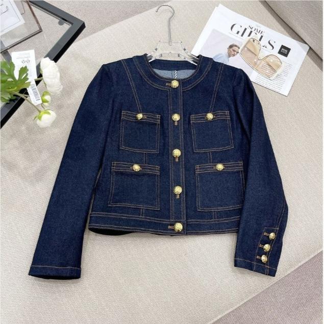 Women's Vintage Denim Jacket Spring Button-Up Korean Fashion Blue Chic Bomber Outwear Style Casual Ropa De Mujer
