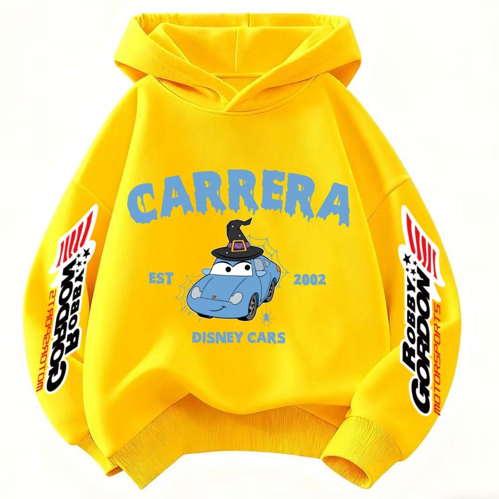 

Car Cartoon Print Versatile Children Hooded Sweatshirt Boy Girl Autumn Winter Daily Outdoor Vacation Casual Warm Soft Sportswear 100