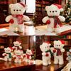 Plush Bear Toy With Scarf And Hat Decor For Kids Christmas Gift And Birthday Present