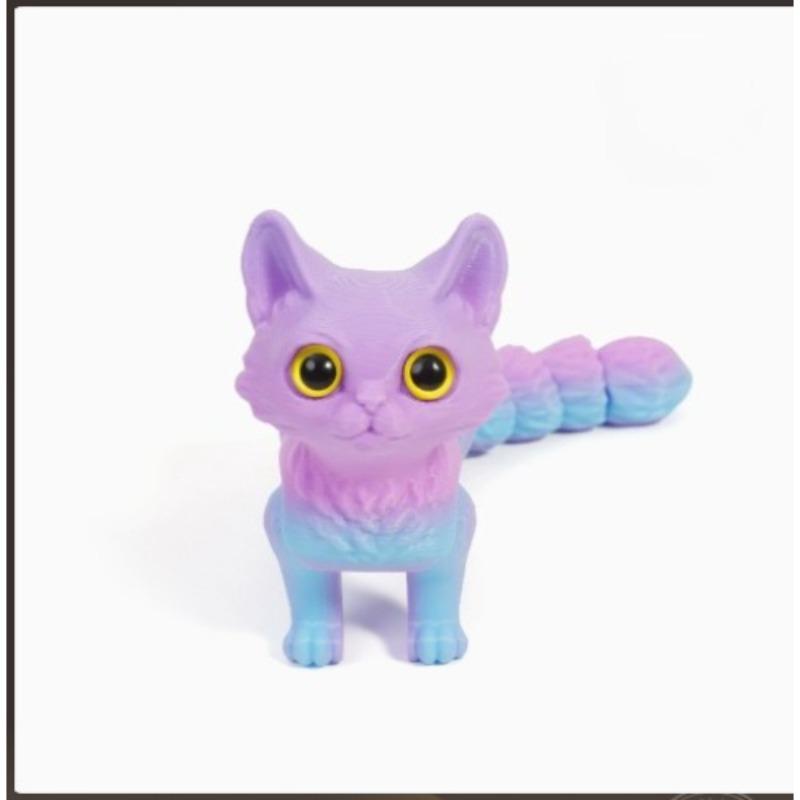 3D Printing Cute Little Cat Tail Joint Movable Children's Gift Toy Model Car Decoration