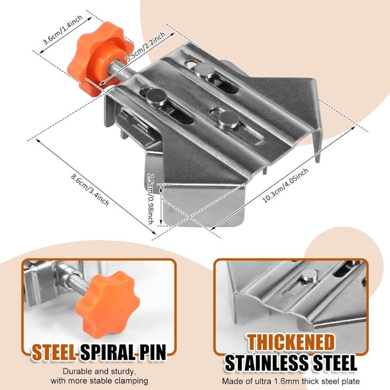 Woodworking Tool Set Easy To Use Woodworking Corner Clip Adjust Woodworking Fastener Right Angles Clamps Simple Operate