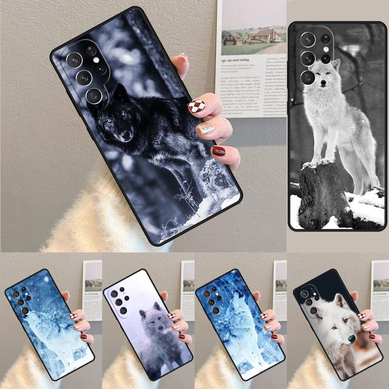 Snow Wolf TPU Phone Case For Samsung Galaxy note 10 pro S26 S25 S24 S23 S22 Ultra Plus S21 FE S20 Shockproof Cover