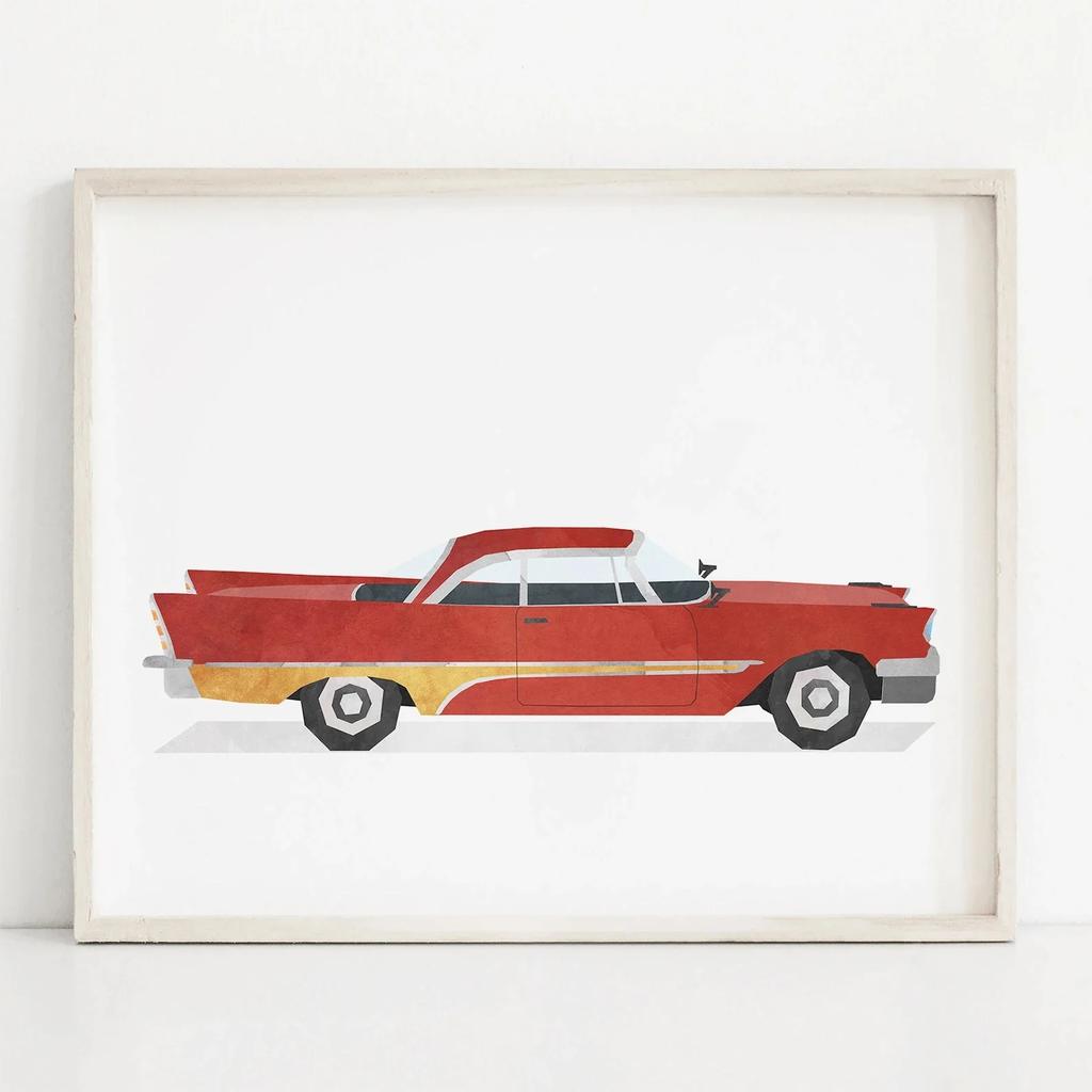 Auto Zug Motorrad Kinderzimmer Vintage Leinwand Kunst Gemälde Poster und Drucke Aquarell Wandkunst Bild für Heimdekoration Cuadros