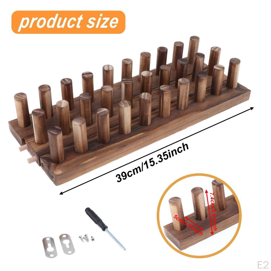 Holz-Webrahmen Heimdekoration Einfach zu bedienen Verstellbare Größe Tragbar Grobgarn-Decke für DIY