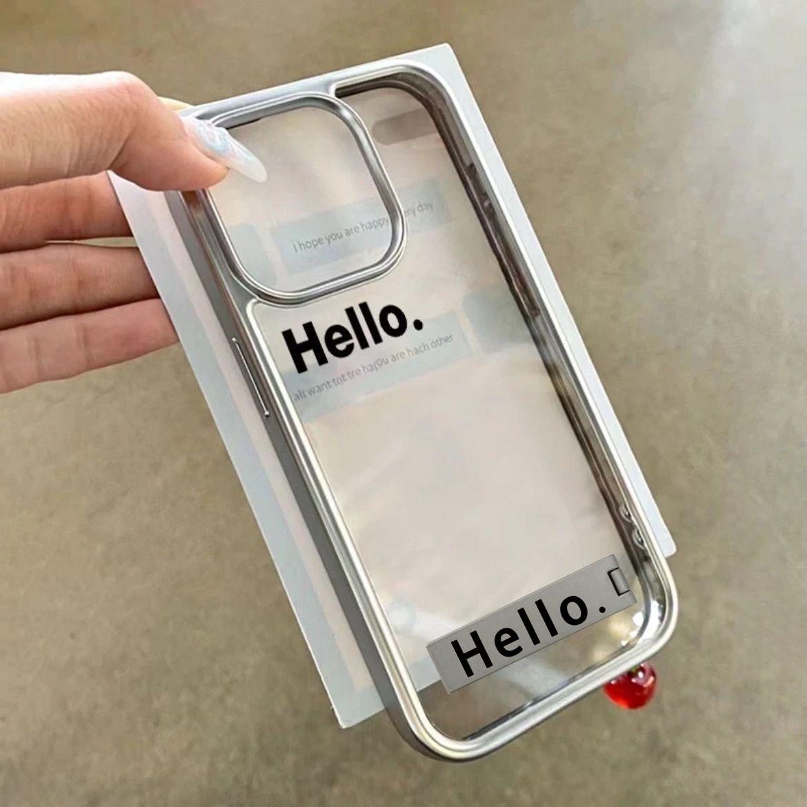 

Чехол HELLO Silver Frame Anti-Fall для iPhone 15/14/13/12/11 и 14 Pro Max/15 Pro iPhone XS Max