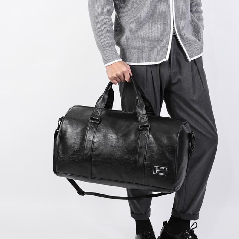 Short-distance travel bag PU large-capacity portable business trip essential fashion leisure commuting with shoe compartment luggage bag