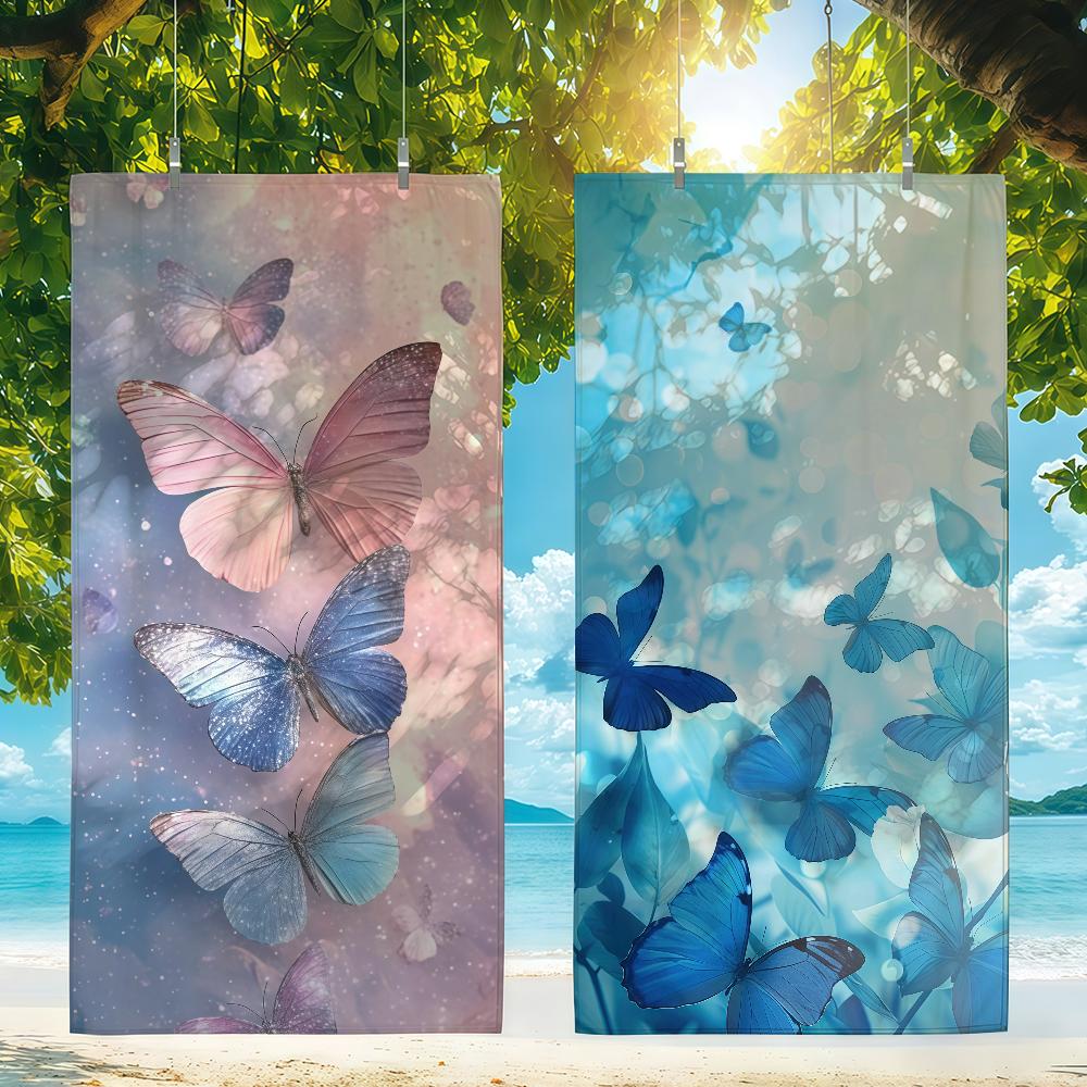 Lebendiges Schmetterlingshandtuch Schnelltrocknende Strandhandtücher Sind Geeignet Für Schwimmbäder Camping Yoga Und Das Fitnessstudio