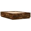 LED Bed Frame In Smoked Oak 120 X 200 Cm Engineered Wood
