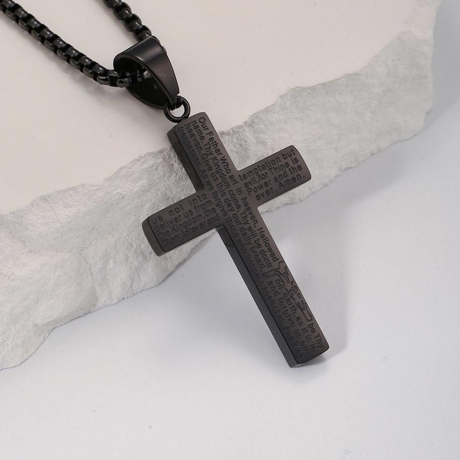 Collier Homme Spiritual Male Minimalism Stainless Steel Necklace Man's Jesus Cross Necklace for Man Collar Hombre
