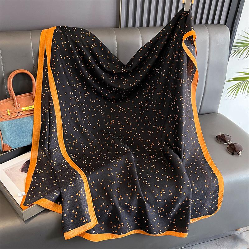 New Spring Women Cotton Scarf Beach Hijab Shawls and Wraps  Luxury Brand Flower Female Foulard Echarpe Designer Bandana