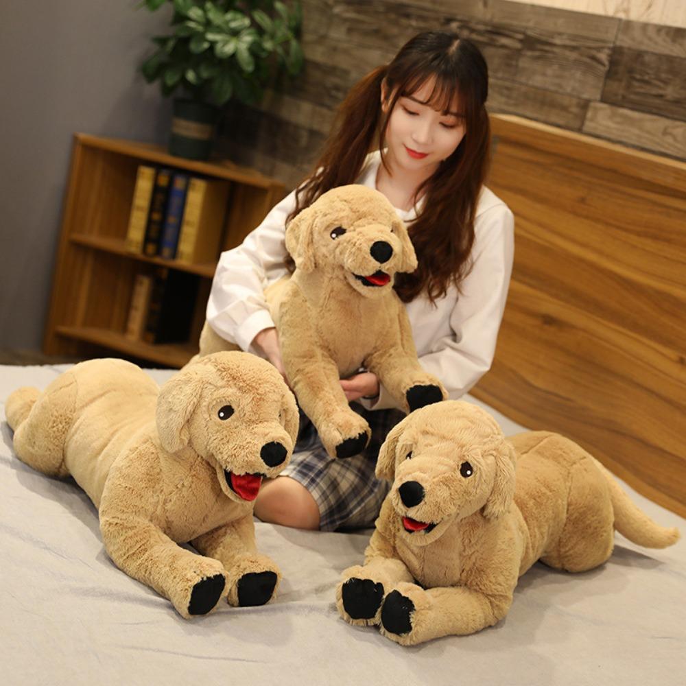 Simulation Labrador Puppy Plush Toy, Big Yellow Dog Doll, Golden Retriever Plush Toy, Children's Companion Gift