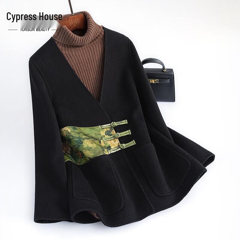 

Women s New Chinese Style Single-breasted Merino Wool Coat L