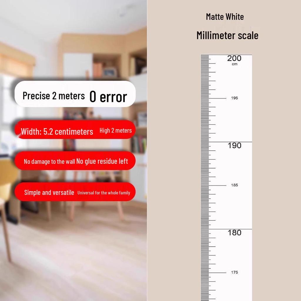Transparent Removable Wall Height Chart for Kids - Accurate Measurement Without Damaging Walls