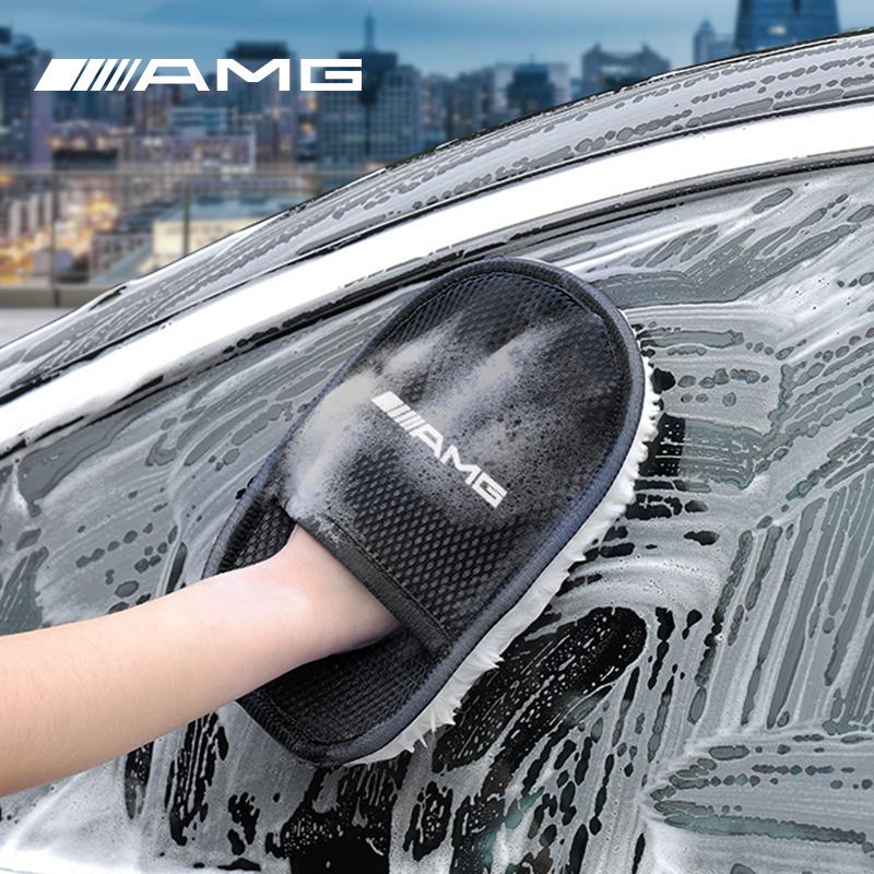 Wool Car Wash Glove Cleaning Tool Auto Accessories For Mercedes Benz AMG W203 W205 W206 W211 W220 W212 W201 GLC W222 GLK W214