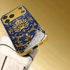 Jewelry Art Decoration Pattern Gold Metallic Paint Glass Phone Case For iPhone 17 11 12 13 14 15 16 Pro Max Plus 17Air 16E Cover