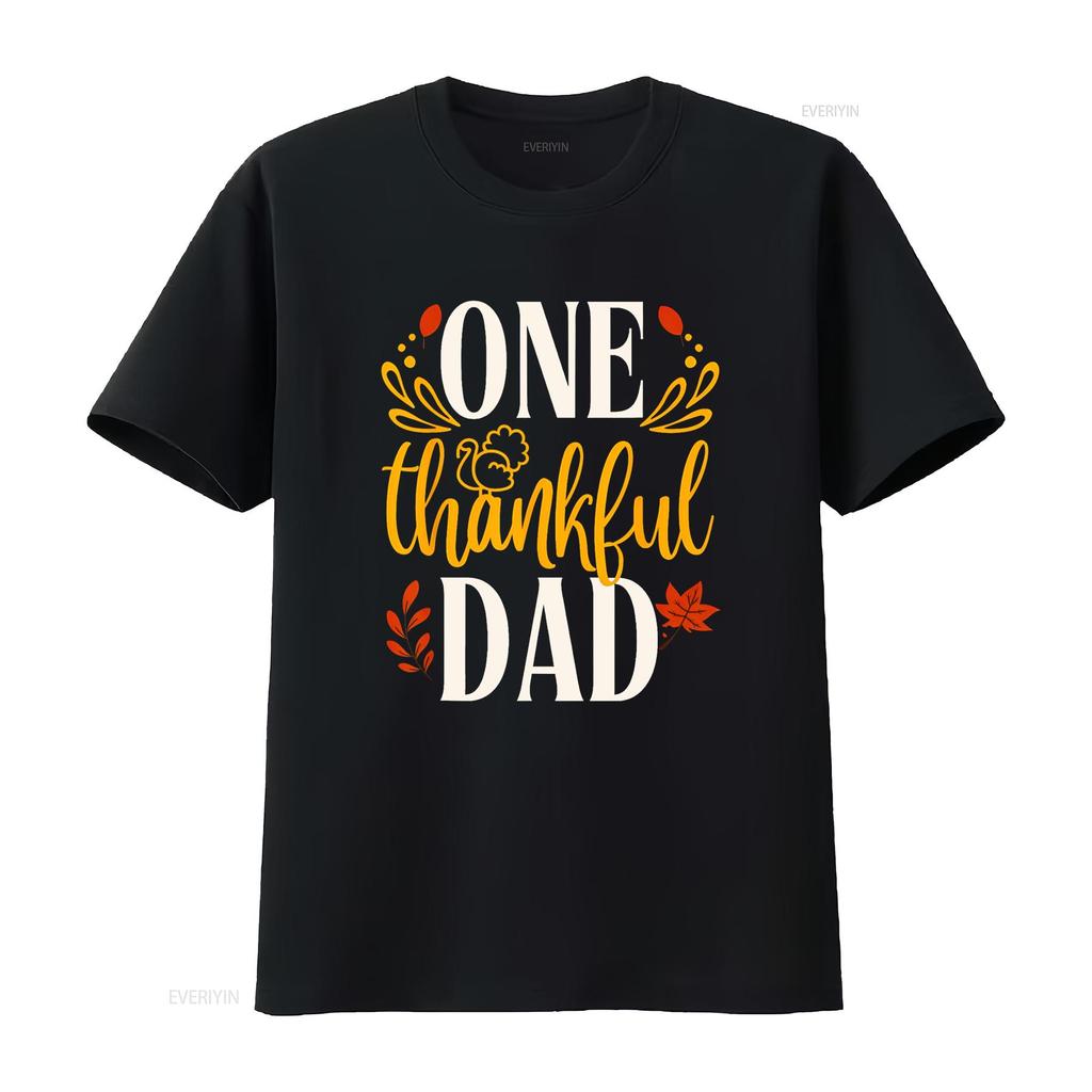 One Thankful Dad Thanksgiving Day Family Matching T Shirt vintage Washed homme streetwear Stylish designer clothes Slightly